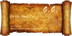 Orth Omár névjegykártya